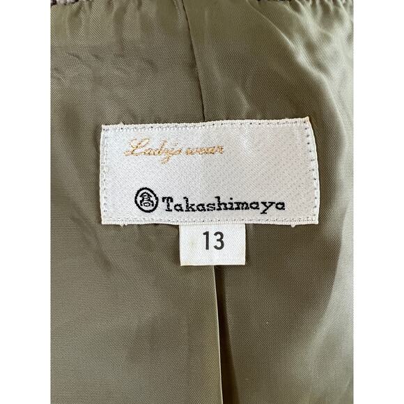 Takashimaya Lady's Wear Vintage Jacket Brown Wool Tweed Blazer Tokyo JP 13 US 10 - Picture 6 of 7